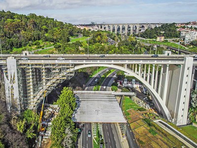 Reparación del viaducto más largo de Lisboa